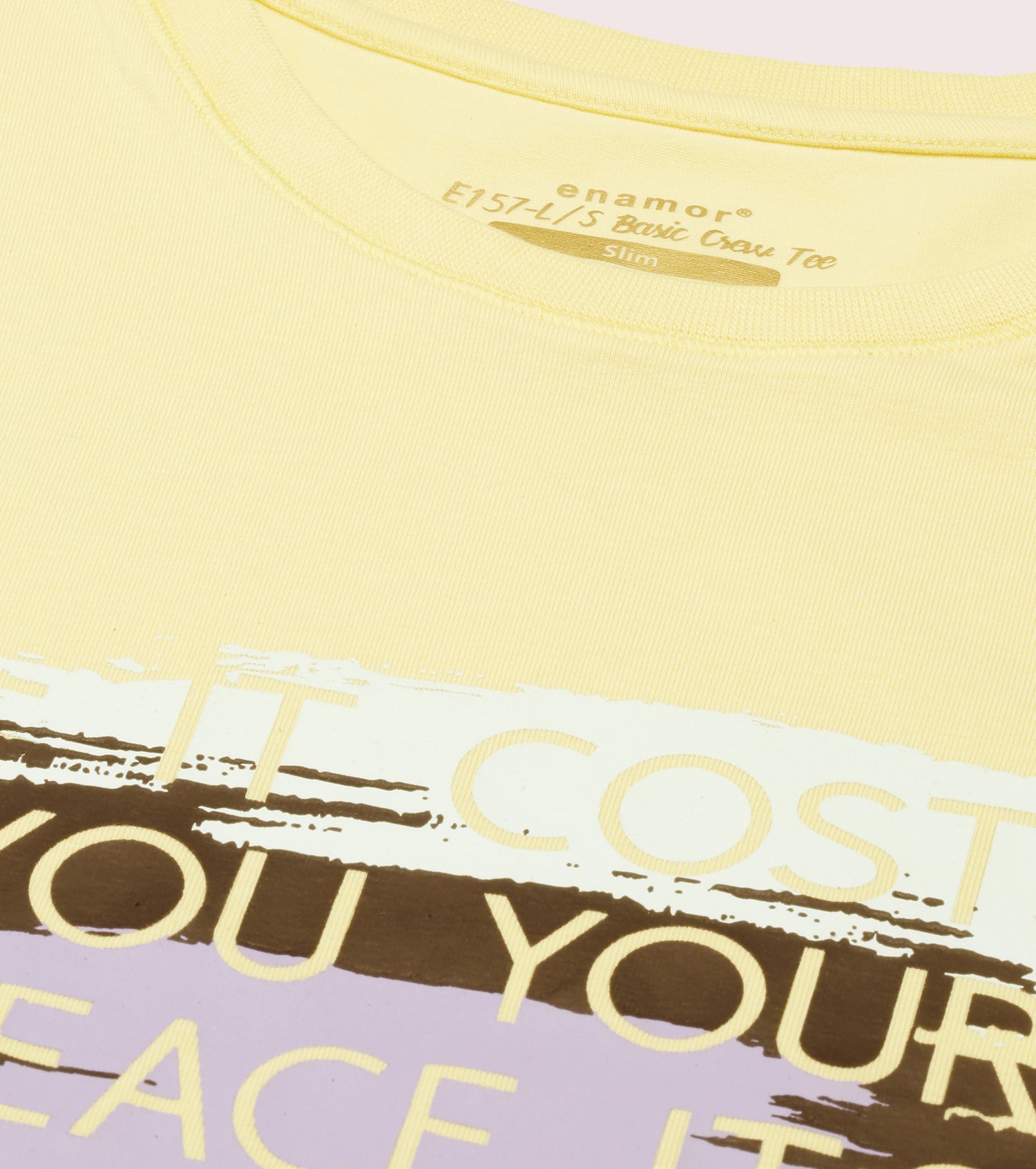 Long Sleeve Basic Crew Tee – Graphic Print | Crew Neck Basic Stretch Cotton Tee
