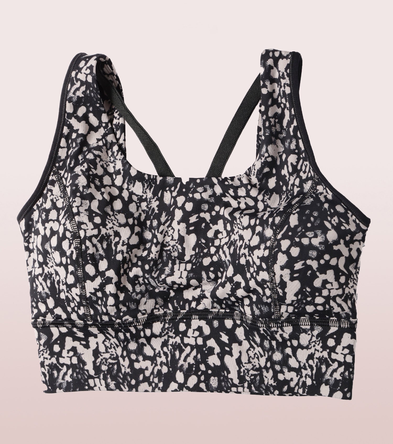 Longline Sports Bra – Printed | Scoop Neck Medium Impact Dry Fit Sports Bra