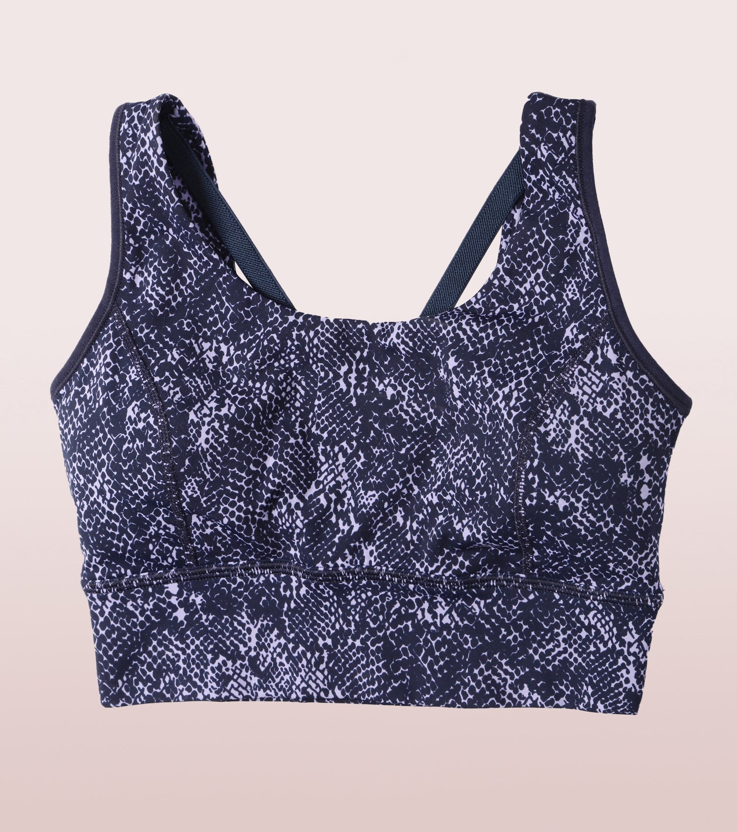 Longline Sports Bra – Printed | Scoop Neck Medium Impact Dry Fit Sports Bra