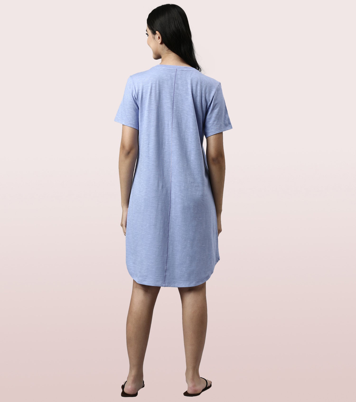 Basic Dress | Cotton Slounge Mini Dress With Chest Graphic