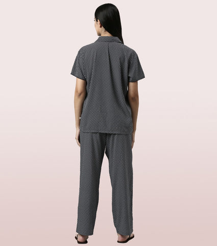 Slounge Pant Set | Modal Woven Printed Shirt And Pant Set