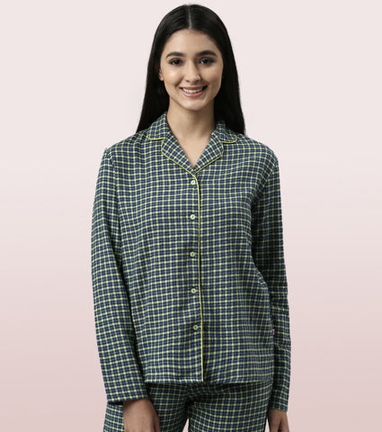 Lazy Pant Set | Cotton Flannel Woven Shirt And Pant Set