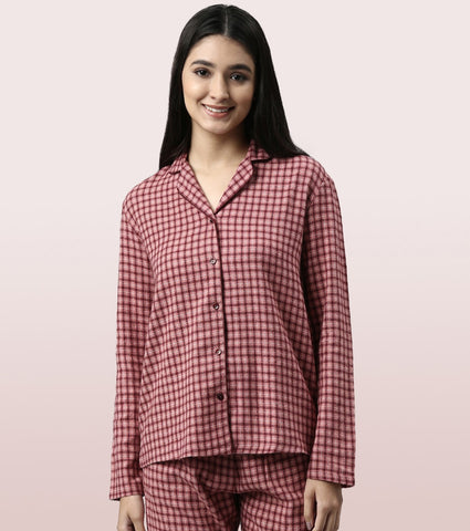 Lazy Pant Set | Cotton Flannel Woven Shirt And Pant Set