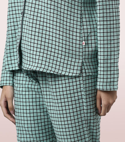 Lazy Pant Set | Cotton Flannel Woven Shirt And Pant Set