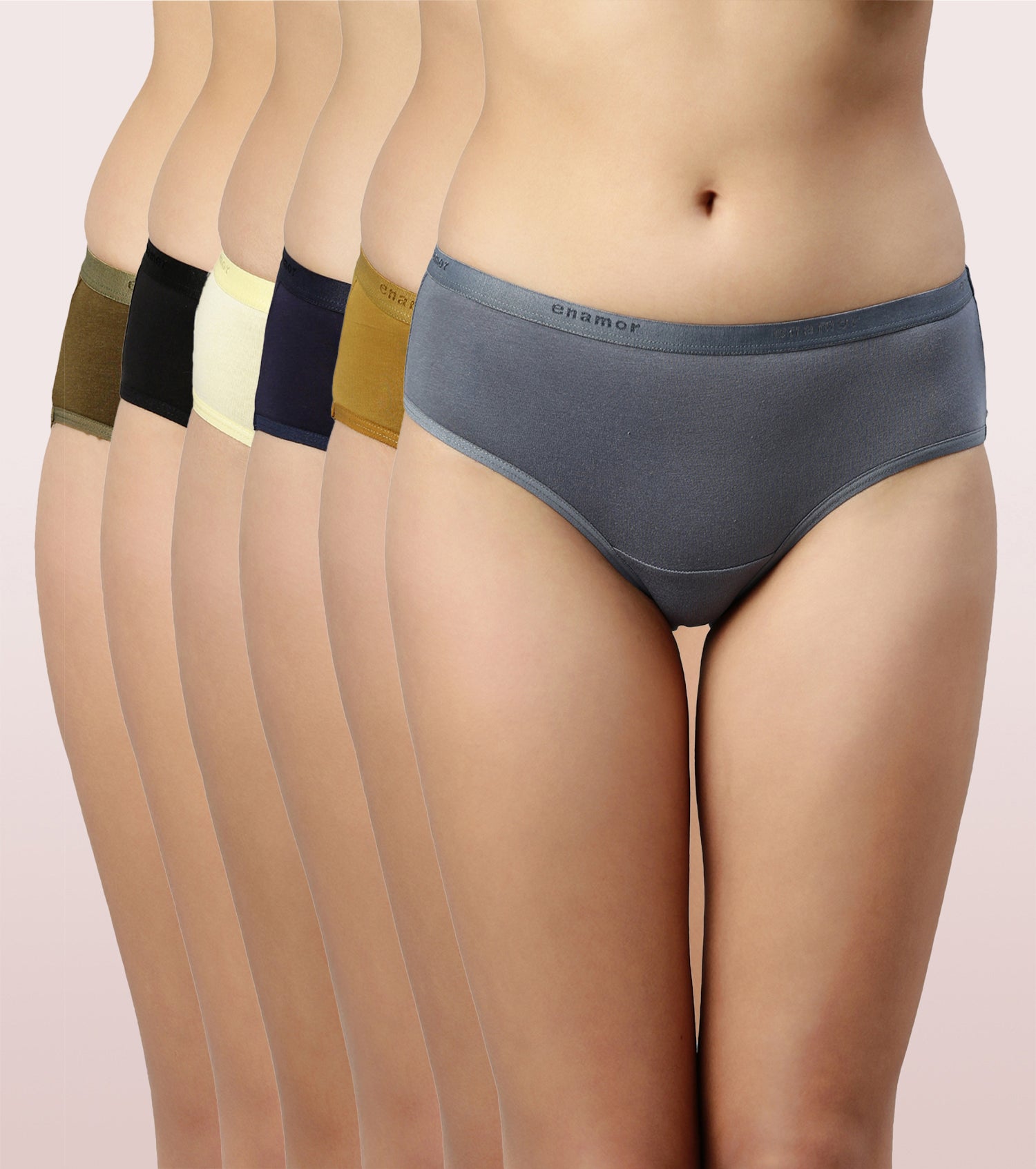 Hipster Panty | Full Coverage & Mid Waist-Assorted-Pack Of 6-Colors And Print May Vary