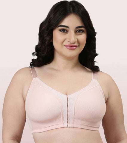 Enamor Smooth Contour Lift Bra For Women - M Shape Bra For Perfect Contour - Non-Padded, Non-Wired, Full Coverage Bra | F097 | Pearl