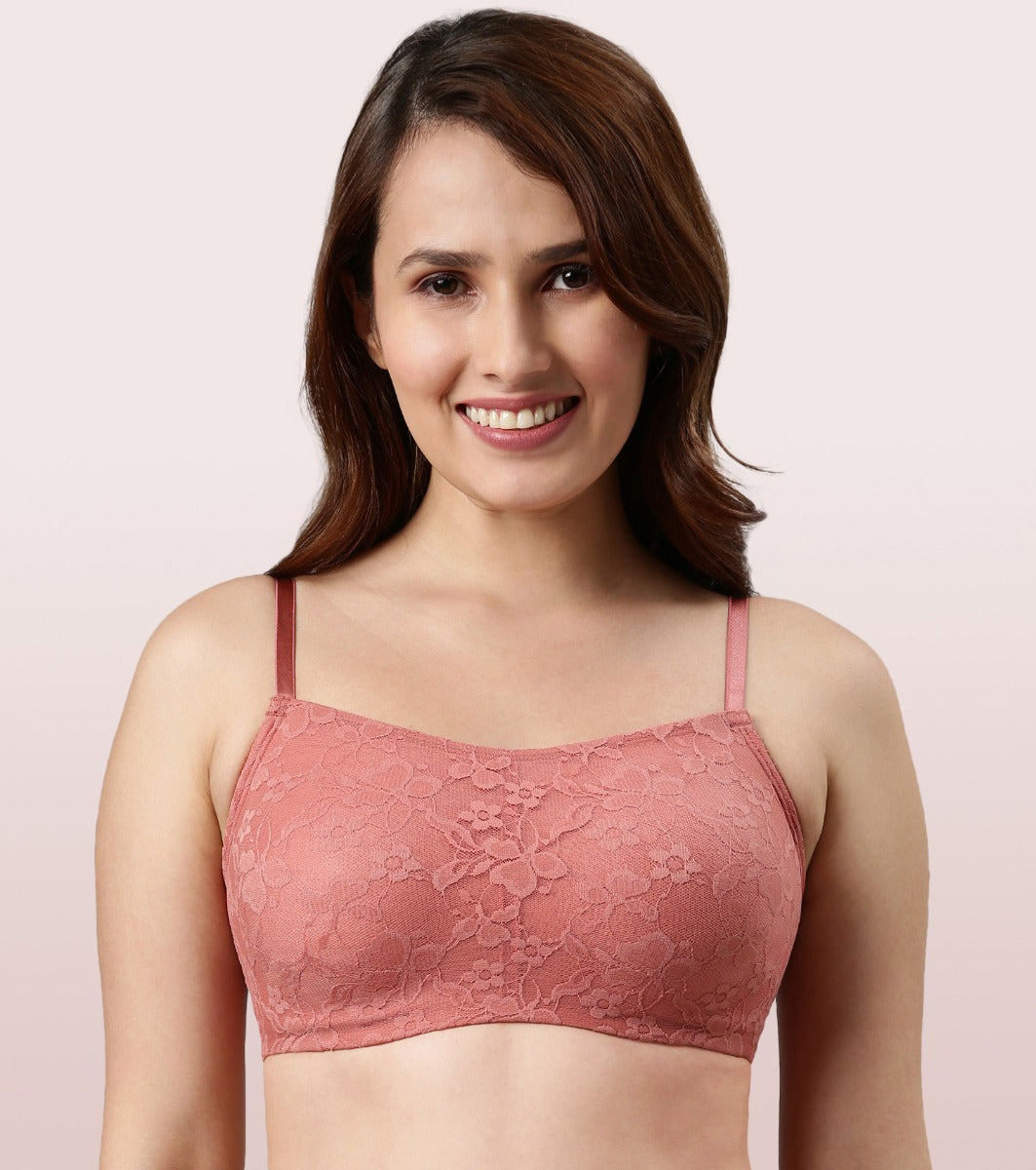 Enamor Non-Wired Racerback Strap Non Padded Womens Every Day Bra (Buff, 34B)