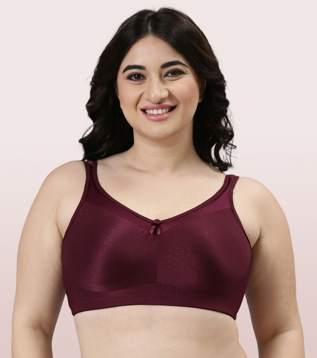 Buy Enamor Women A112 Non Padded Wirefree Smooth Super Lift Classic Full  Support Bra Pink online