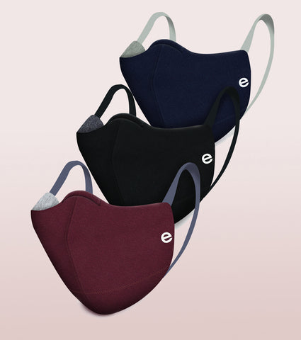 REVERSIBLE MASK : 4-Layer Safety Mask With Cotton | >95% Protection | Adult Mask - Pack of 3