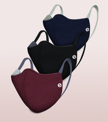 REVERSIBLE MASK : 4-Layer Safety Mask With Cotton | >95% Protection | Adult Mask - Pack of 3