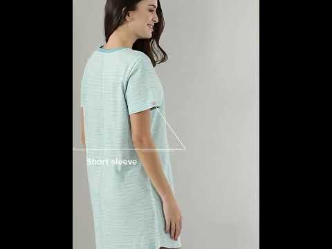 Basic Dress | Cotton Slounge Mini Dress With Chest Graphic