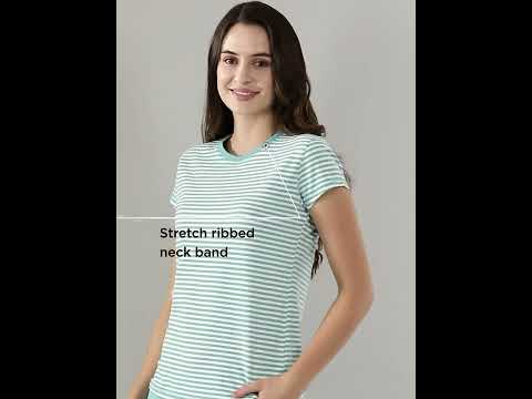 Essentials EA47 - Basic Crew Tee – Striped | Short Sleeve Crew Neck Stretch Cotton Tee