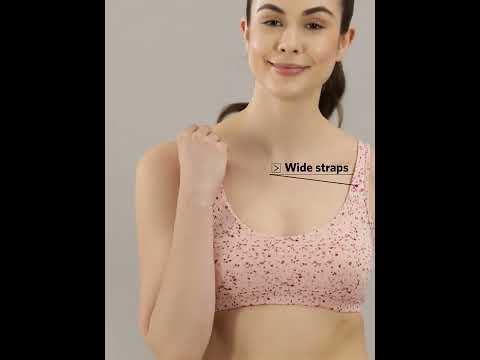 Enamor SB06 - Low Impact Cotton Sports Bra - Non Padded - Wirefree -High Coverage