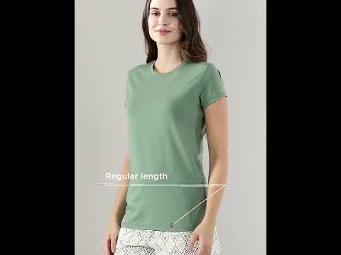 Enamor ESSENTIALS E047 Basic Crew Tee – Solid | Short Sleeve Crew Neck Stretch Cotton Tee