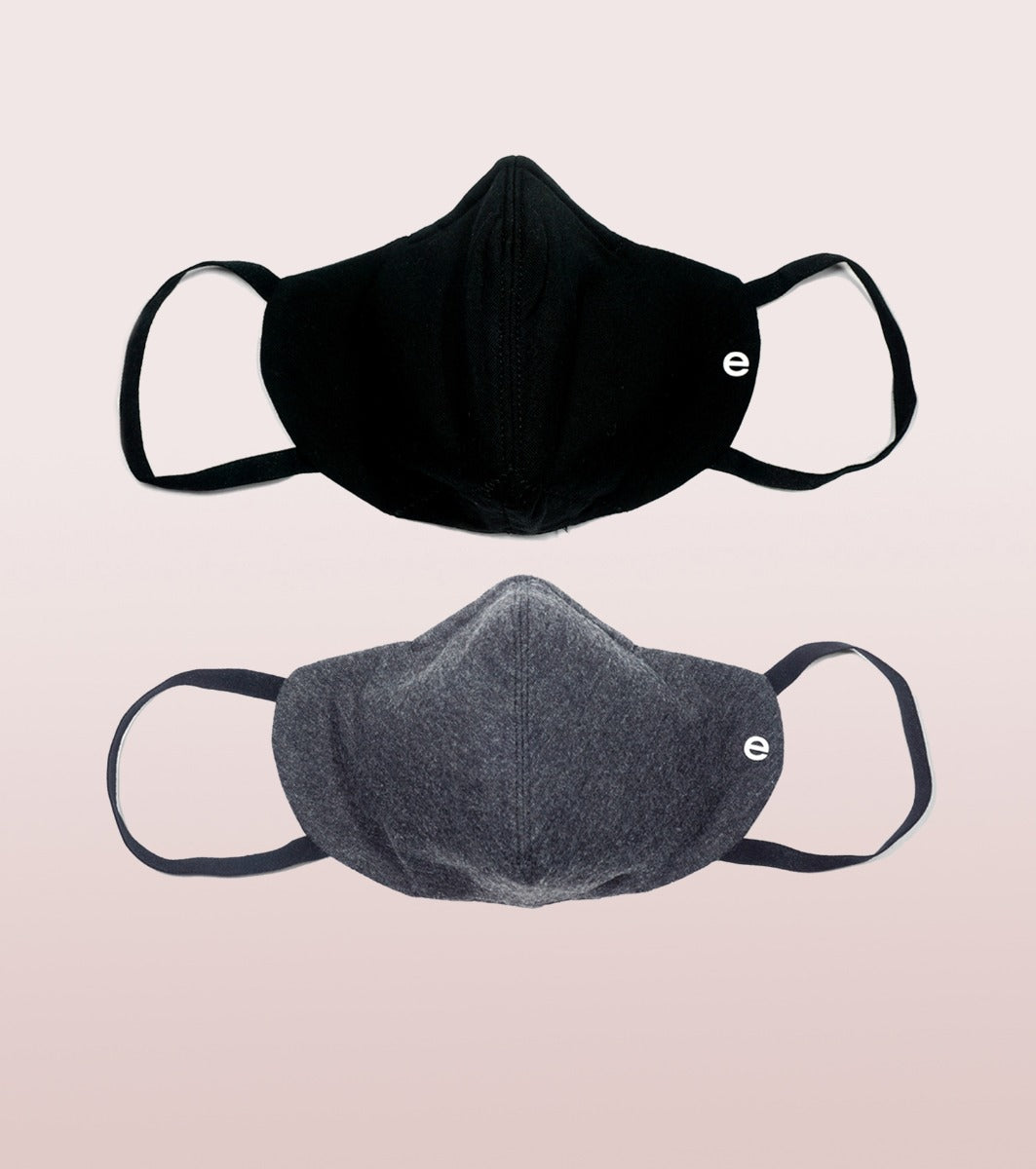 REVERSIBLE MASK : 4-Layer Safety Mask With Cotton | >95% Protection | Adult Mask - Pack of 3