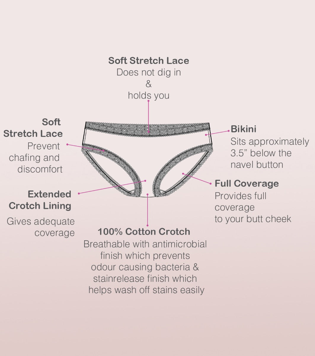 The Lacey Modal Bikini Panty | Antimicrobial And Stain Release Finish | Modal Spandex -Pack Of 2-Assorted Pack-Color and Print May Vary