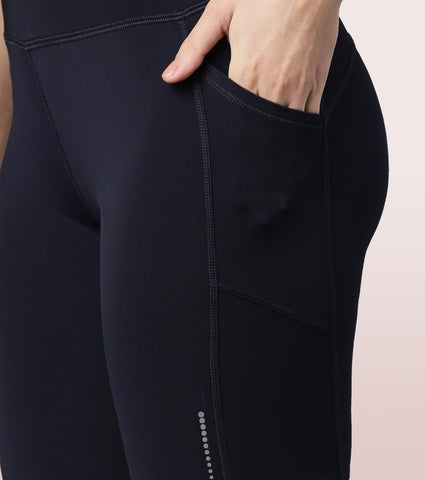 Active Tights| Dry Fit Active Knee Tights With Reflective Graphic